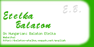 etelka balaton business card